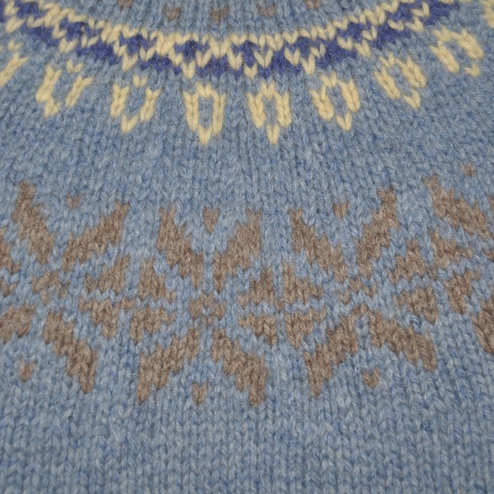 ❌SOLD❌Vtg 90s HAND KNIT Nordic Fair Isle Wool Sweater S - Picture 2 of 7